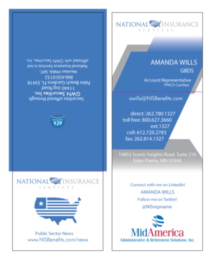 Visitenkarten-Design von Eming888 für National Insurance Services  | Design #13647837