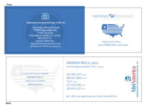Business Card Design by Eming888 for National Insurance Services  | Design: #13659554