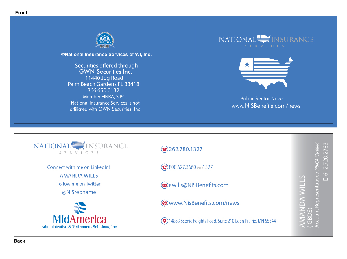 Business Card Design by Eming888 for National Insurance Services  | Design #13660758