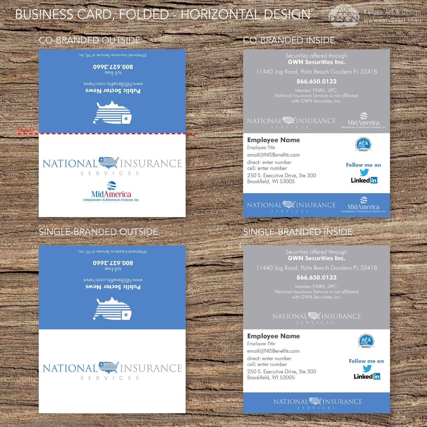 Visitenkarten-Design von Katyas Art and Design für National Insurance Services  | Design #13657874