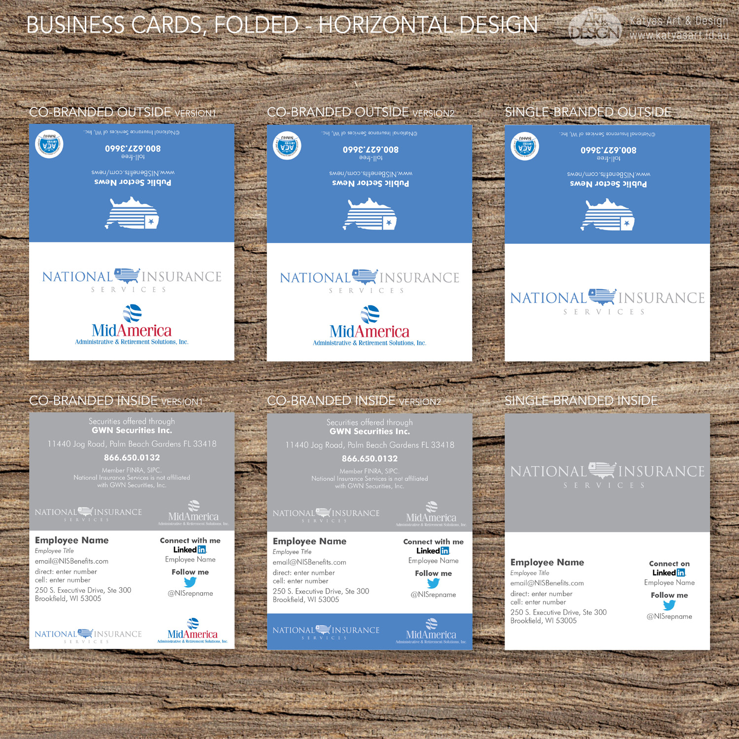 Visitenkarten-Design von Katyas Art and Design für National Insurance Services  | Design #13679858