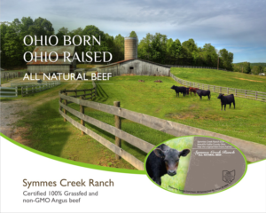 8X10 print advertisement for All Natural Beef at Symmes Creek Ranch | Diseño de Impresos por D Creative