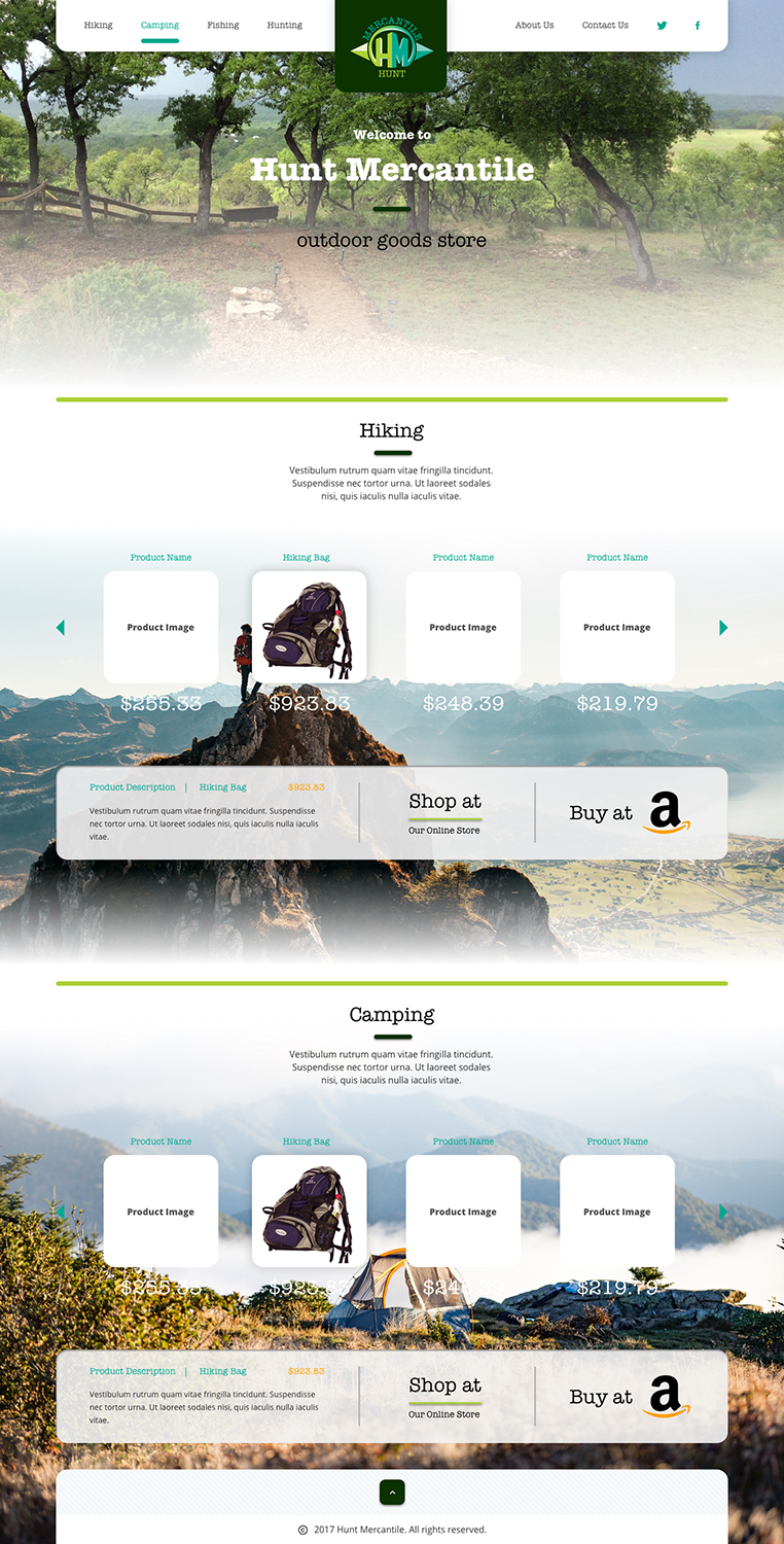 Web-Design von Orhon.ao für Hunt Mercantile | Design #13689988