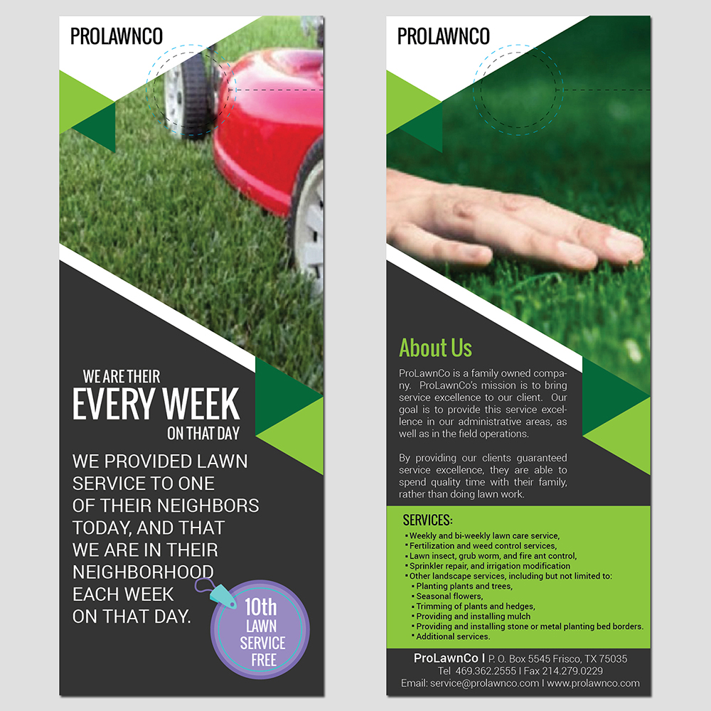 bold playful lawn care flyer design for prolawnco by lawn mowing flyer ideas