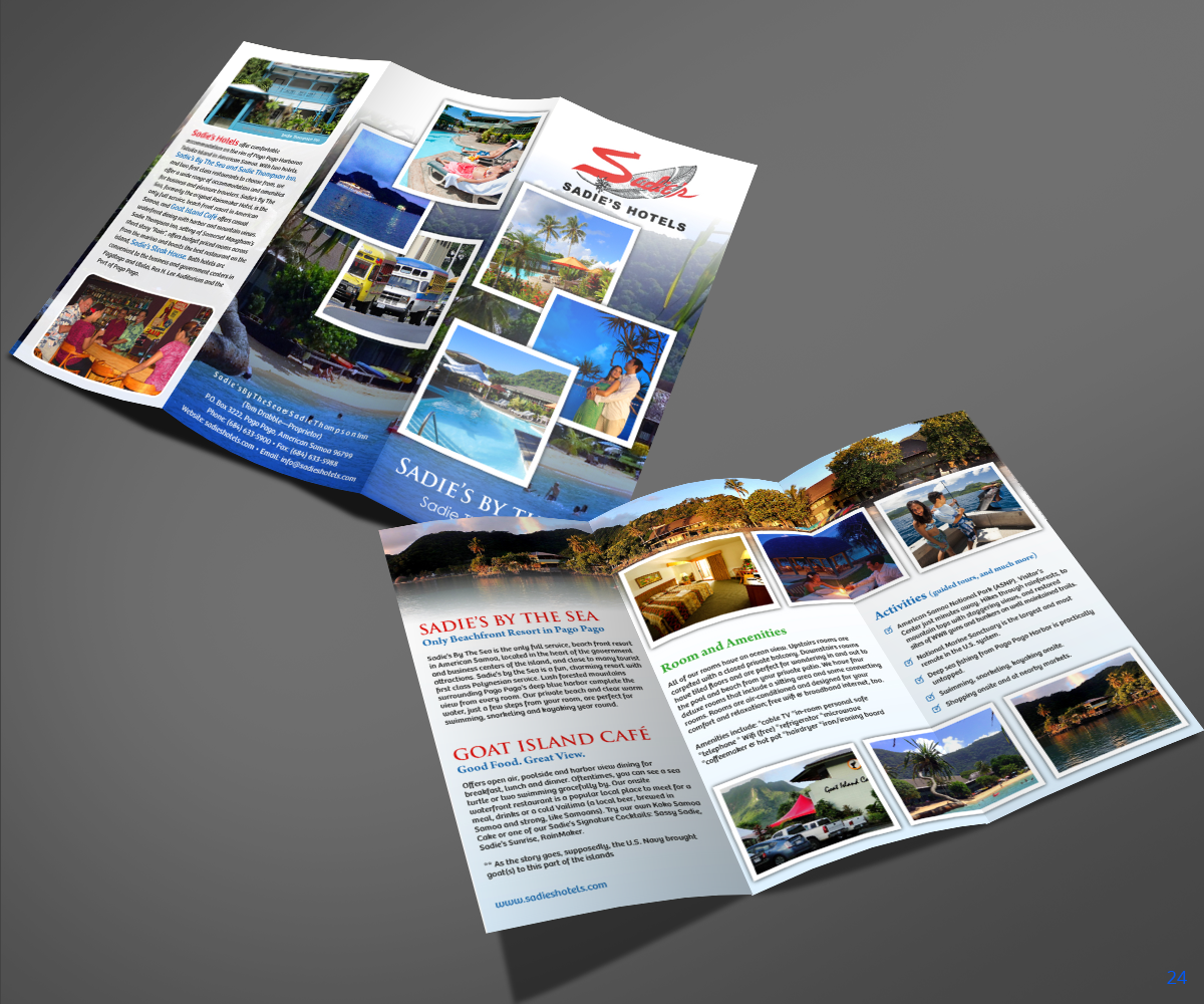 Brochure Design by uniquedesign10 for Sadie's Hotels | Design #13594125