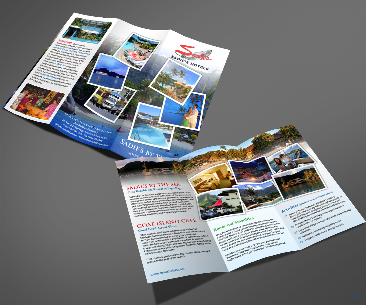 Broschüren-Design von uniquedesign10 für Sadie's Hotels | Design #13594128