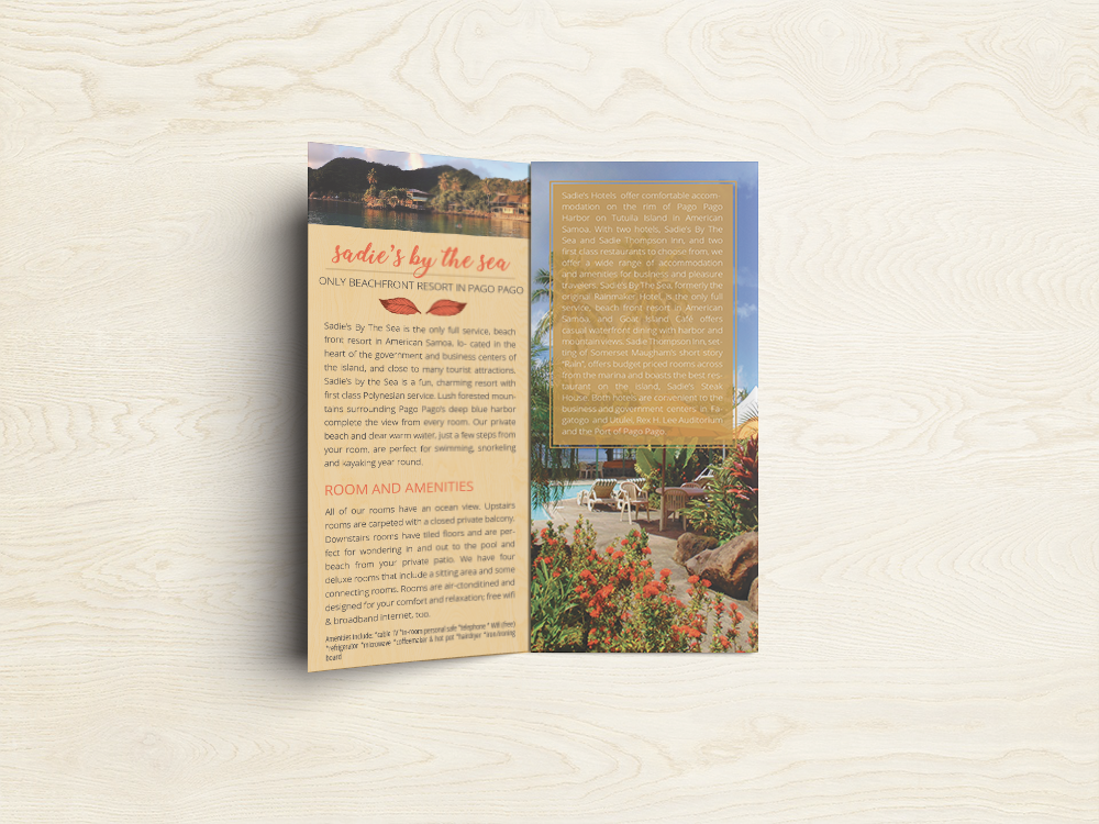 Brochure Design by aniep for Sadie's Hotels | Design #13624613