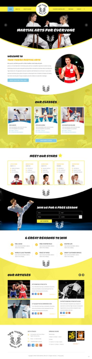 Web Design by pb for Twin Tigers Martial Arts | Design: #15991525