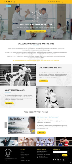 Web Design by pb for Twin Tigers Martial Arts | Design: #15991527