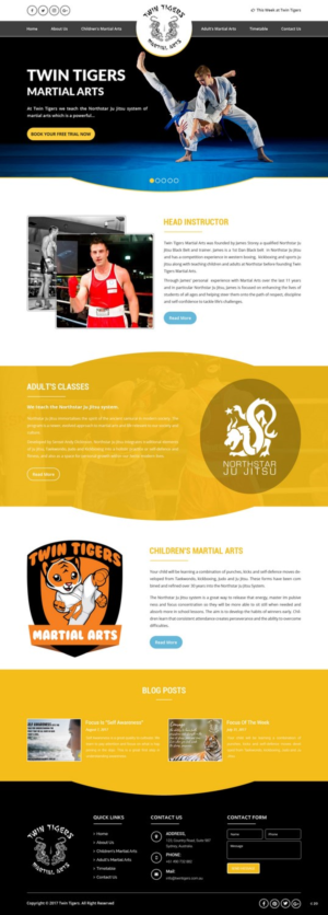 Web Design by pb for Twin Tigers Martial Arts | Design: #15991528