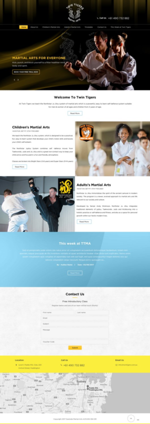 Web Design by pb for Twin Tigers Martial Arts | Design: #15991529