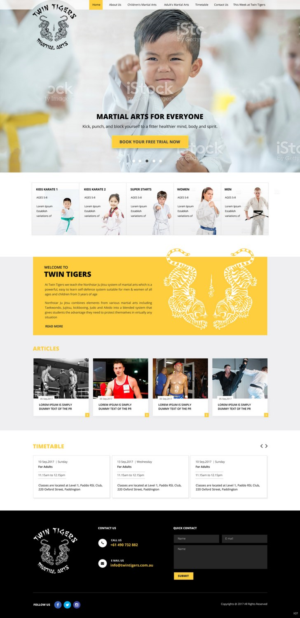 Web Design by pb for Twin Tigers Martial Arts | Design: #15991534