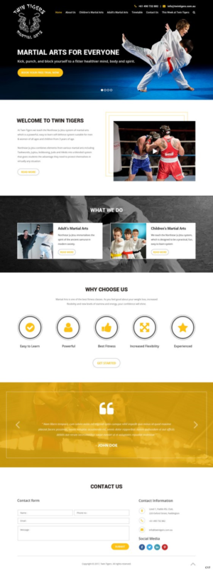 Web Design by pb for Twin Tigers Martial Arts | Design: #15991537