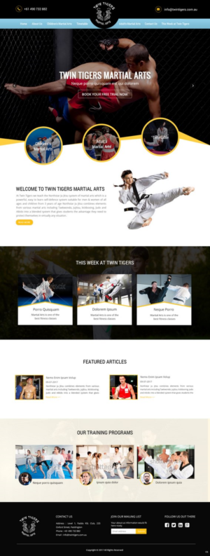 Web Design by pb for Twin Tigers Martial Arts | Design: #15991539