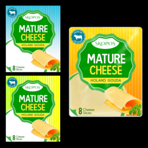 Sticker proposal and a brand name for matured cheese slices | Sticker Design by ordelya.nicole