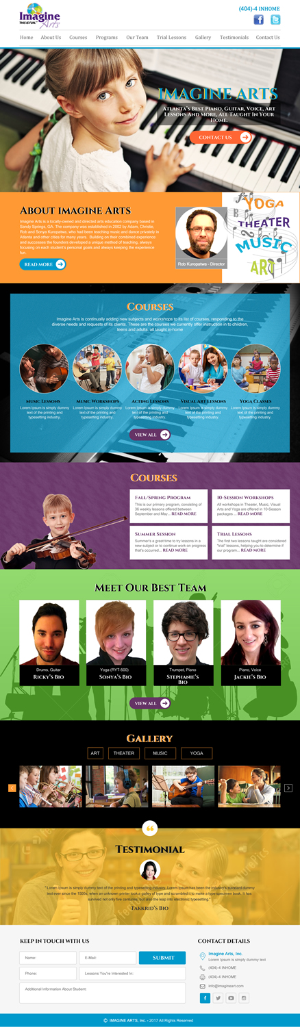 Diseño Web por rightway para Imagine Arts, Inc. | Diseño #13624843