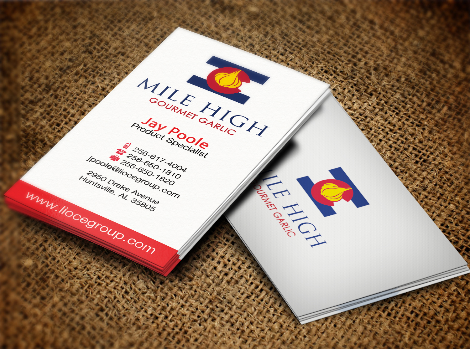 Business Card Design by Pixi Dust for Mile High Gourmet Garlic,LLC | Design #13648840