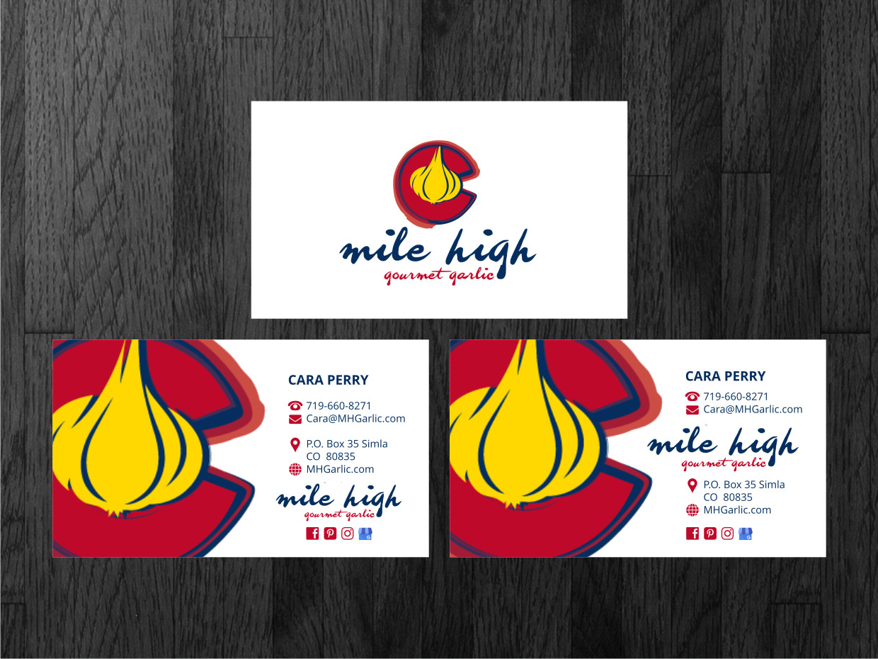 Design de Carte de Visite par Atvento Graphics pour Mile High Gourmet Garlic,LLC | Design #13655548