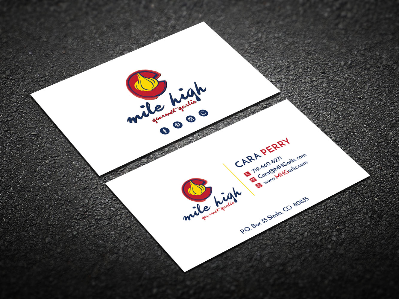 Business Card Design by Verified artistry for Mile High Gourmet Garlic,LLC | Design #13694715