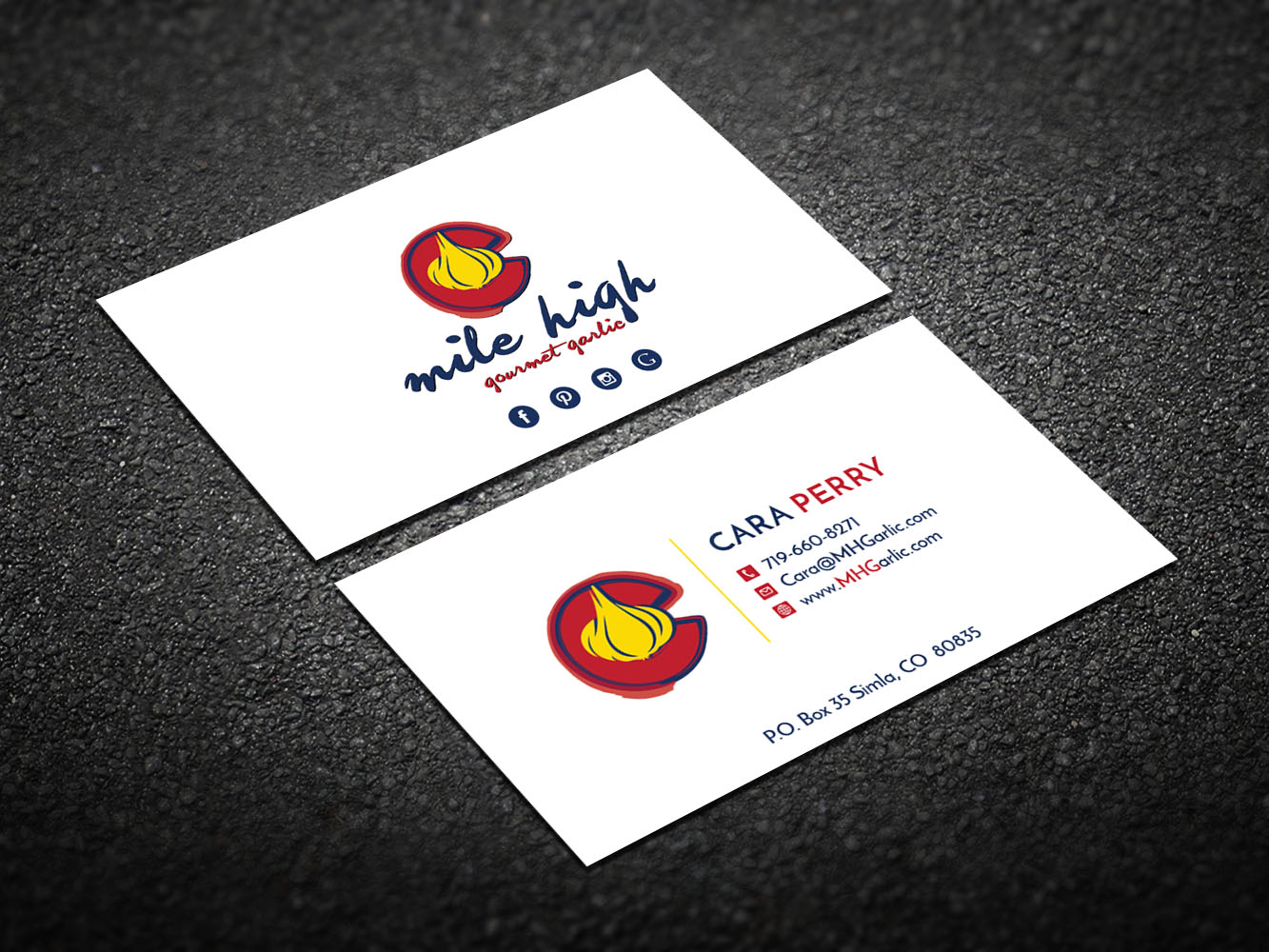 Business Card Design by Verified artistry for Mile High Gourmet Garlic,LLC | Design #13694716