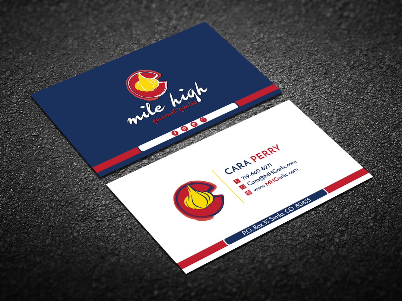 Business Card Design by Verified artistry for Mile High Gourmet Garlic,LLC | Design #13694717