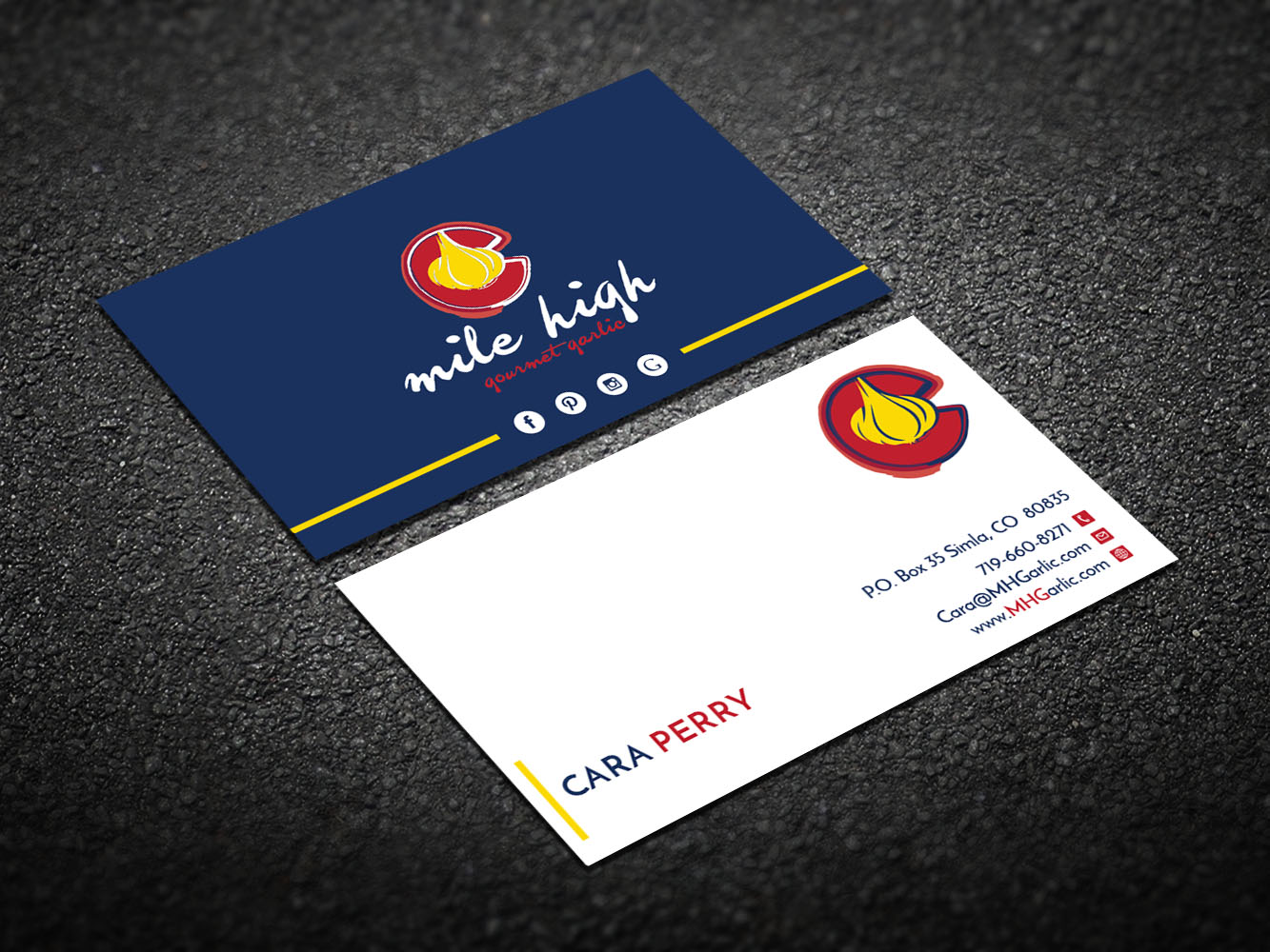 Business Card Design by Verified artistry for Mile High Gourmet Garlic,LLC | Design #13694729