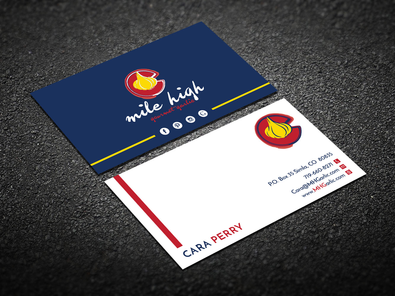 Business Card Design by Verified artistry for Mile High Gourmet Garlic,LLC | Design #13694731