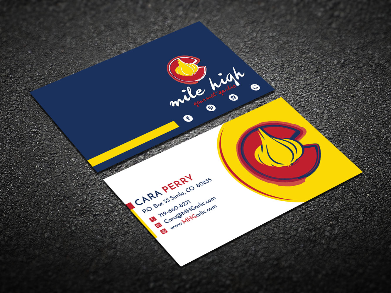 Business Card Design by Verified artistry (Design garden) for Mile High Gourmet Garlic,LLC | Design #13694732