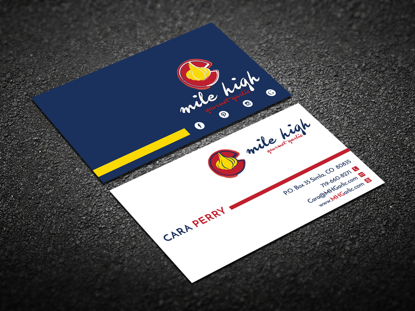 Business Card Design by Verified artistry (Design garden) for Mile High Gourmet Garlic,LLC | Design #13694745