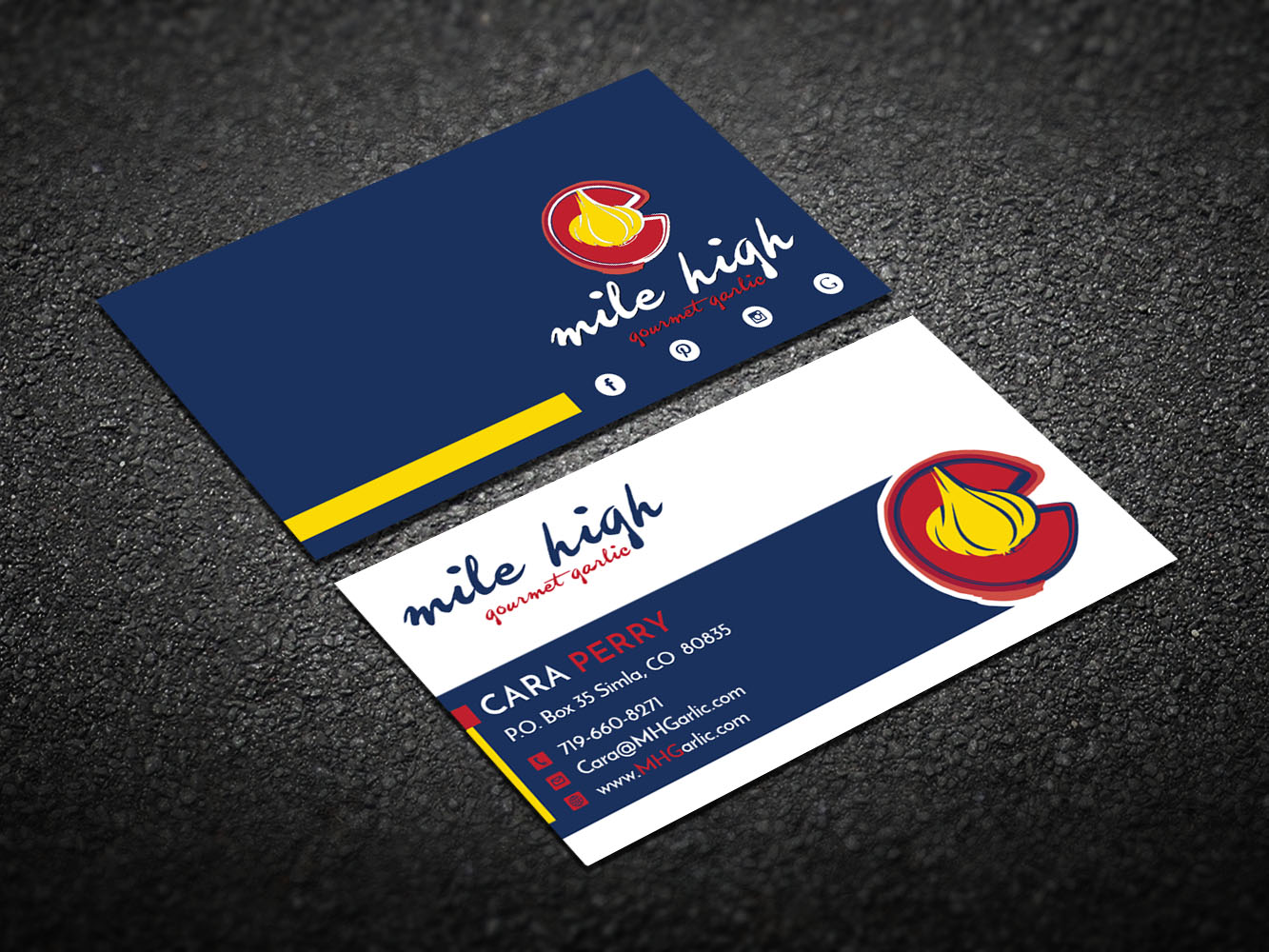 Business Card Design by Verified artistry (Design garden) for Mile High Gourmet Garlic,LLC | Design #13694746