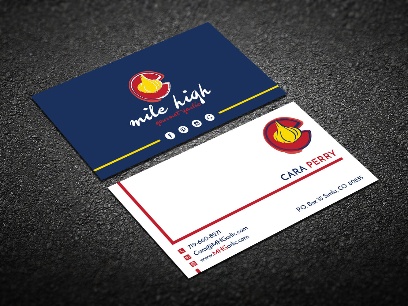 Business Card Design by Verified artistry (Design garden) for Mile High Gourmet Garlic,LLC | Design #13694763