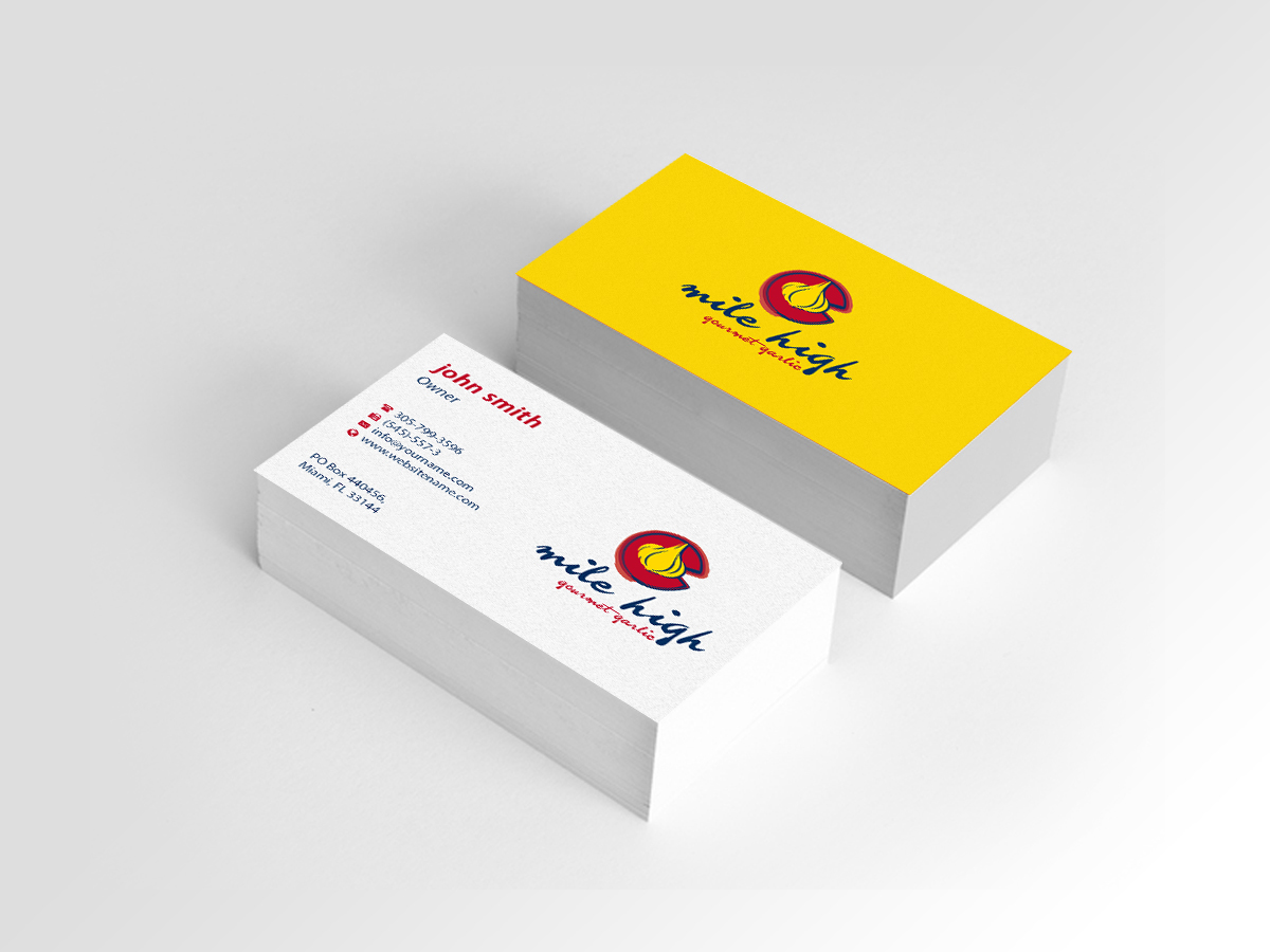 Business Card Design by Creations Box 2015 for Mile High Gourmet Garlic,LLC | Design #13654726