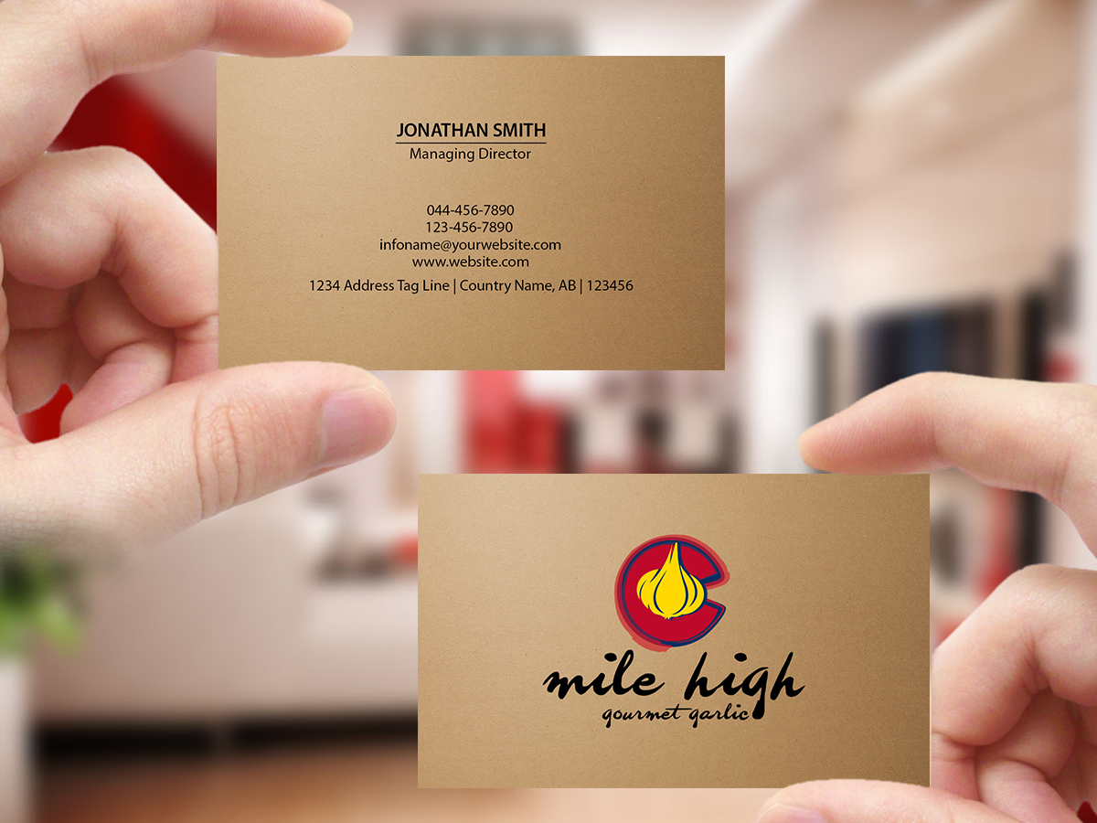 Visitenkarten-Design von Creations Box 2015 für Mile High Gourmet Garlic,LLC | Design #13654739