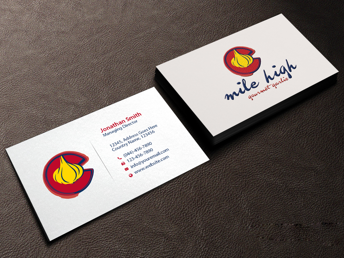 Visitenkarten-Design von Creations Box 2015 für Mile High Gourmet Garlic,LLC | Design #13654740