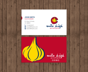 Business Card Design by chandrayaan.creative for Mile High Gourmet Garlic,LLC | Design: #13659812