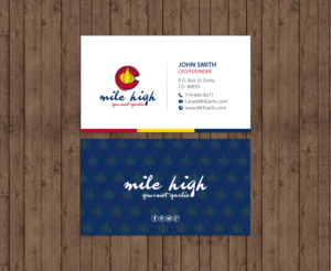 Business Card Design by chandrayaan.creative for Mile High Gourmet Garlic,LLC | Design: #13659814