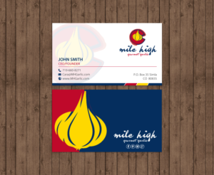 Business Card Design by chandrayaan.creative for Mile High Gourmet Garlic,LLC | Design: #13659844