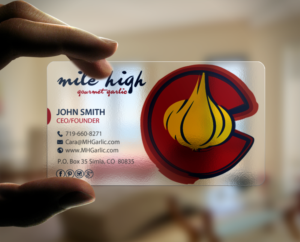 Business Card Design by chandrayaan.creative for Mile High Gourmet Garlic,LLC | Design: #13659877
