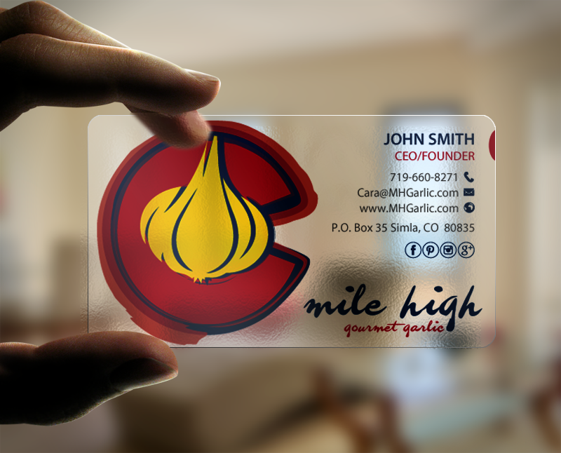 Business Card Design by chandrayaan.creative for Mile High Gourmet Garlic,LLC | Design #13659878