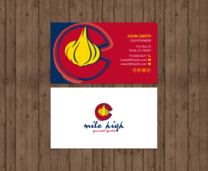 Business Card Design by chandrayaan.creative for Mile High Gourmet Garlic,LLC | Design: #13659880