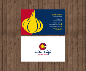Business Card Design by chandrayaan.creative for Mile High Gourmet Garlic,LLC | Design: #13660716