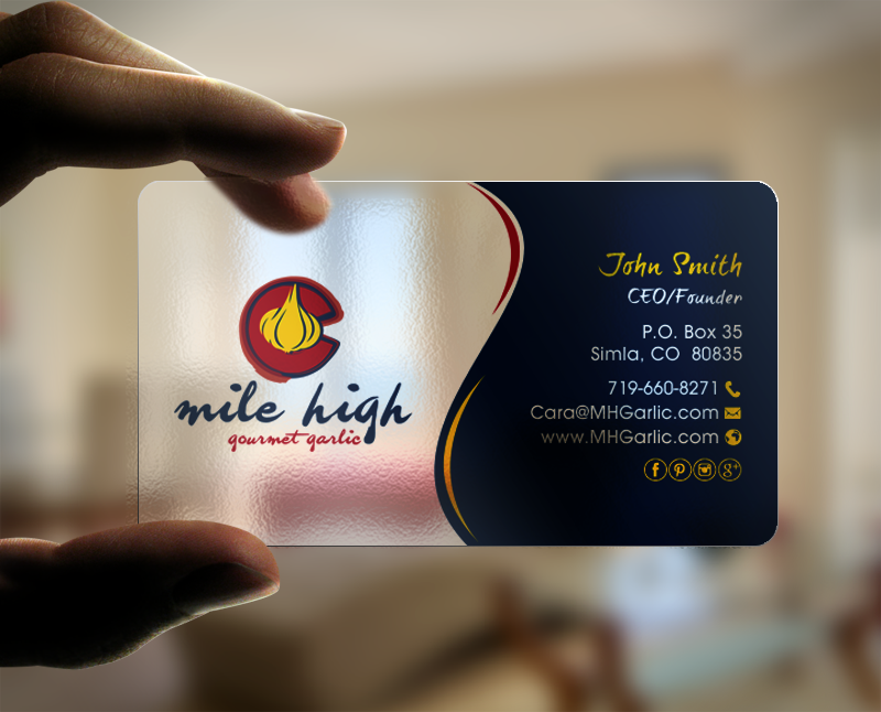 Business Card Design by chandrayaan.creative for Mile High Gourmet Garlic,LLC | Design #13661519