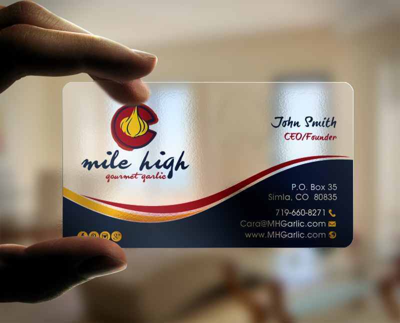 Business Card Design by chandrayaan.creative for Mile High Gourmet Garlic,LLC | Design #13661528