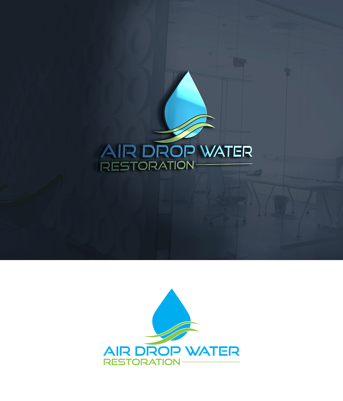 Modern, Bold, Water Treatment Logo Design for Air Drop Water