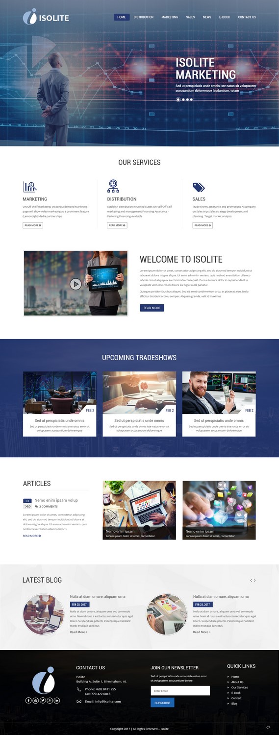 Wordpress Design by pb for Isolite Marketing | Design #13667966