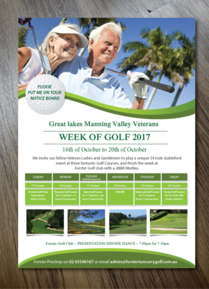 Great Lakes Manning Valley Veterans Week of Golf 2107 | Flyer-Design von alex989