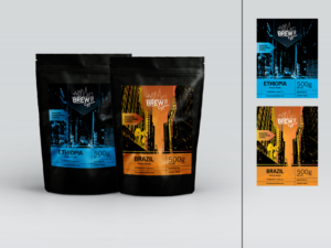 Coffee label for coffee brand - Brew Street coffee