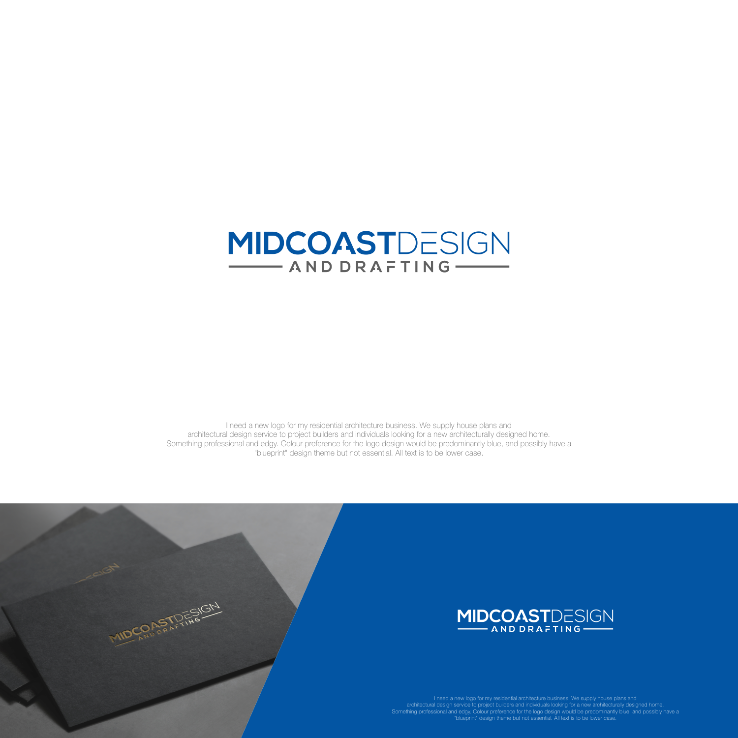 Logo Design by jenggot_merah_ for Midcoast Design & Drafting | Design #13789427