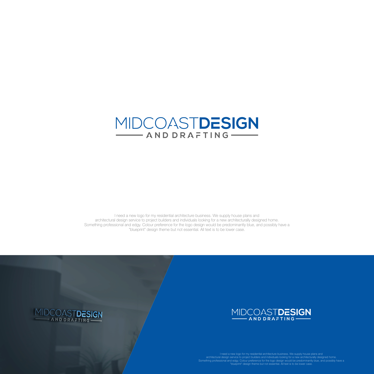 Logo Design by jenggot_merah_ for Midcoast Design & Drafting | Design #13789428