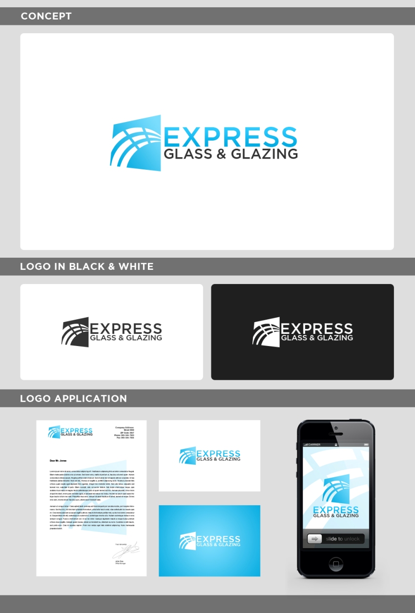 Logo Design by JohnM. for Express Glass & Glazing Pty Ltd | Design #2500870